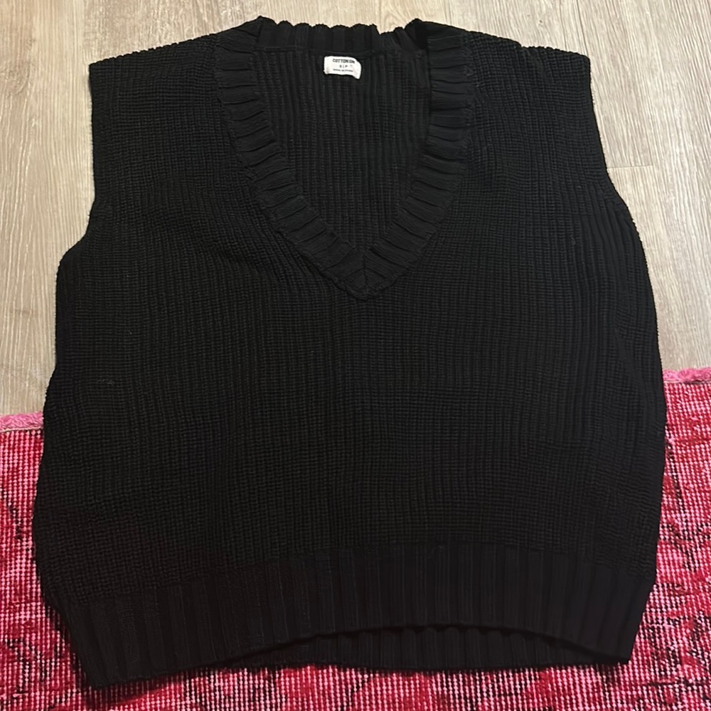 Black v neck sweater vest - worn once!